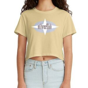 Nwt Levis Silvertab Womens Crop Graphic Logo Tee Shirt New Yellow Size XL